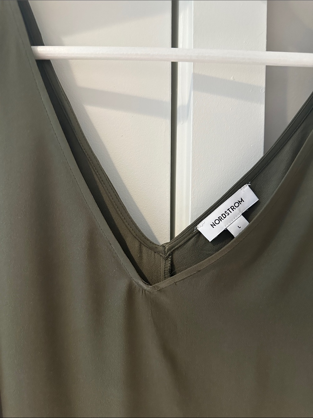 Nordstrom Olive V-Neck Slip Tank